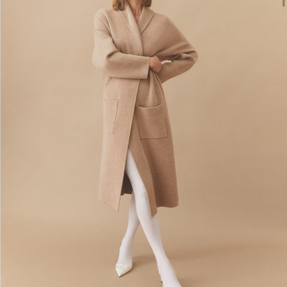 Mango Oversized knit coat coatigan with pockets